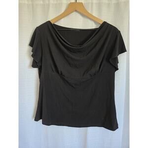 Jaipur Womens XL Y2k Vintage Black Babydoll Top Goth Vamp Grunge Punk Witchy Emo